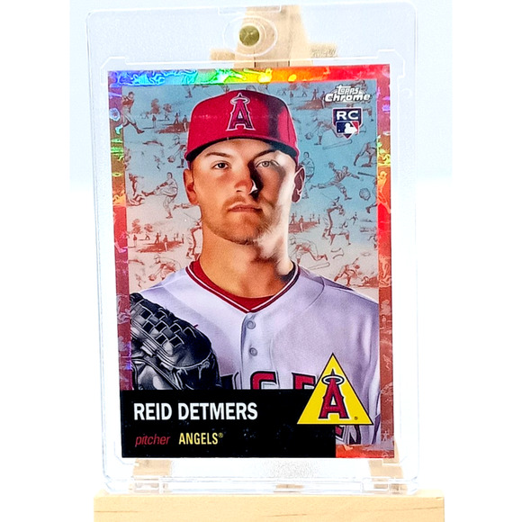 Rose Gold Toile 65/75 Reid Detmers Pitcher Rookie Card #104 Topps Chrome 2022 - Picture 3 of 14